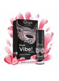 Съедобный жидкий вибратор Dual Vibe! со вкусом клубничного джина с тоником - 15 мл. - ORGIE - купить с доставкой в Балашихе
