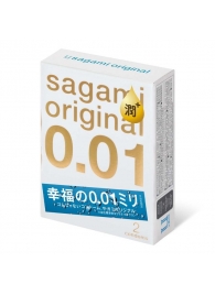 Увлажнённые презервативы Sagami Original 0.01 Extra Lub - 2 шт. - Sagami - купить с доставкой в Балашихе