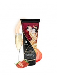Массажный крем для тела с ароматом клубники и шампанского Sparkling Strawberry Wine - 200 мл. - Shunga - купить с доставкой в Балашихе