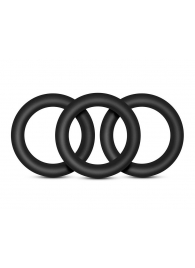 Набор из 3 черных эрекционных колец Black Small Penis Rings - Blush Novelties - в Балашихе купить с доставкой