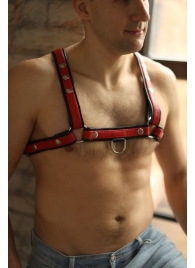 Черно-красная мужская портупея Black-Red - БДСМ Арсенал - купить с доставкой в Балашихе