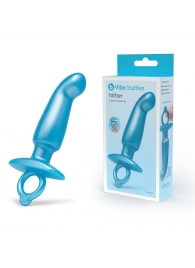 Голубая анальная пробка для массажа простаты Hither Silicone Prostate Plug - 14,3 см. - b-Vibe - в Балашихе купить с доставкой