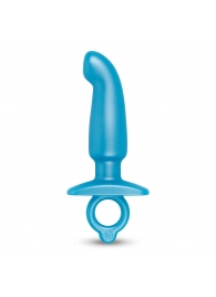 Голубая анальная пробка для массажа простаты Hither Silicone Prostate Plug - 14,3 см. - b-Vibe - в Балашихе купить с доставкой