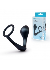 Черное эрекционное кольцо со стимулятором простаты Ringer Cock Ring   Plug - b-Vibe - в Балашихе купить с доставкой
