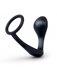 Черное эрекционное кольцо со стимулятором простаты Ringer Cock Ring   Plug - b-Vibe - в Балашихе купить с доставкой