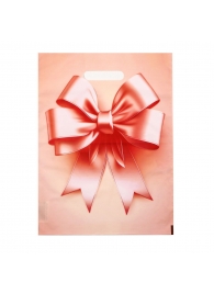 Пакет с принтом в виде банта с вырубной ручкой (30х40 см) - Сима-Ленд - купить с доставкой в Балашихе