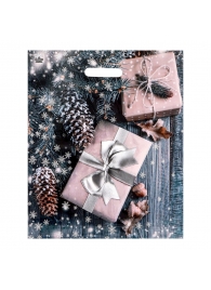 Новогодний пакет с принтом в виде подарков и вырубной ручкой (45х38 см) - Сима-Ленд - купить с доставкой в Балашихе