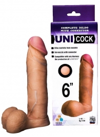 Насадка для страпона фаллической формы UNICOCK 6  - 18 см. - LOVETOY (А-Полимер) - купить с доставкой в Балашихе