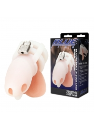Белая клетка для пениса Silicone Small 2 in Cock Cage With Ball Divider - BlueLine - купить с доставкой в Балашихе