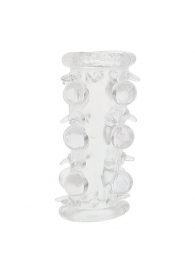 Прозрачная насадка на пенис с шипами и бугорками JELLY JOY LUST CLUSTER CLEAR - Dream Toys - в Балашихе купить с доставкой