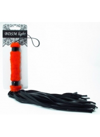Нежная плеть с красным мехом BDSM Light - 43 см. - БДСМ Арсенал - купить с доставкой в Балашихе