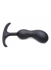Черный массажер простаты с утяжелителями Premium Silicone Weighted Prostate Plug Medium - 16,3 см. - XR Brands - в Балашихе купить с доставкой