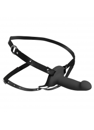 Черный полый страпон с вибрацией 2’’ Erection 28X Smooth Vibrating Silicone Penis Sheath - XR Brands - купить с доставкой в Балашихе