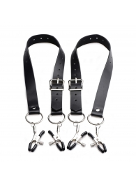 Ремни с зажимами для половых губ Spread Labia Spreader Straps with Clamps - XR Brands - купить с доставкой в Балашихе