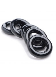 Комплект из 5 черных эрекционных колец для мошонки Ring Master Custom Ball Stretcher Kit - XR Brands - в Балашихе купить с доставкой