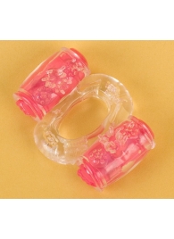 Прозрачное виброкольцо с двумя вибропульками - Toyfa Basic - в Балашихе купить с доставкой