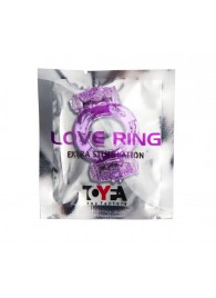 Фиолетовое виброкольцо с двумя вибропульками - Toyfa Basic - в Балашихе купить с доставкой