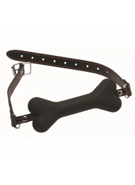 Черный кляп в форме косточки Hound Adjustable Dog Bone Gag - XR Brands - купить с доставкой в Балашихе