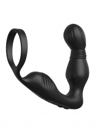 Черный вибростимулятор простаты с эрекционным кольцом Ass-Gasm Pro P-Spot Milker - Pipedream - в Балашихе купить с доставкой