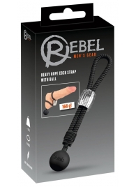 Черное эрекционное лассо с шариком-утяжелителем Heavy Rope - Orion - в Балашихе купить с доставкой