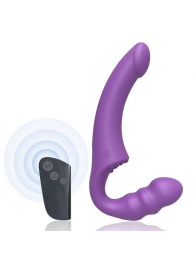 Фиолетовый безремневой страпон Straples Strap-On Dildo - Erokay - купить с доставкой в Балашихе