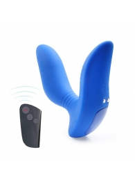 Синий вибромассажер простаты 3,5’’ Remote Control Curve P-spot Massager - 12 см. - Erokay - в Балашихе купить с доставкой