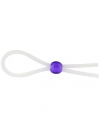 Прозрачное лассо с фиолетовой бусиной SILICONE COCK RING WITH BEAD LAVENDER - NMC - в Балашихе купить с доставкой