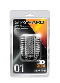 Прозрачная насадка с шипами STAY HARD COCK SLEEVE 01 CLEAR - Blush Novelties - в Балашихе купить с доставкой