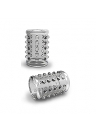Прозрачная насадка на пенис с шишечками STAY HARD COCK SLEEVE 02 CLEAR - Blush Novelties - в Балашихе купить с доставкой