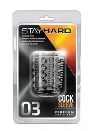 Прозрачная насадка с шипами и шишечками STAY HARD COCK SLEEVE 03 CLEAR - Blush Novelties - в Балашихе купить с доставкой