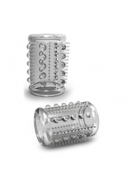 Прозрачная насадка с шипами и шишечками STAY HARD COCK SLEEVE 03 CLEAR - Blush Novelties - в Балашихе купить с доставкой