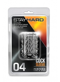 Прозрачная насадка с бороздками STAY HARD COCK SLEEVE 04 CLEAR - Blush Novelties - в Балашихе купить с доставкой