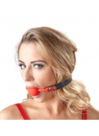 Силиконовый кляп-шар на чёрных ремешках Red Gag silicone - Orion - купить с доставкой в Балашихе