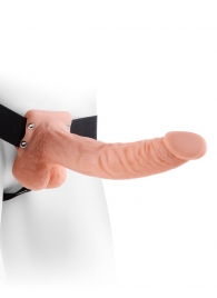 Полый страпон телесного цвета Hollow Strap-On with Balls - 24 см. - Pipedream - купить с доставкой в Балашихе
