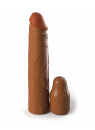 Коричневая насадка на член 2  Silicone X-tension - 20,3 см. - Pipedream - в Балашихе купить с доставкой