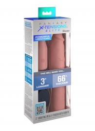Телесная вибронасадка на член 3  Vibrating Mega X-tension with Remote - 22,9 см. - Pipedream - в Балашихе купить с доставкой
