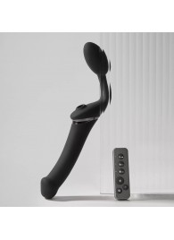 Черный безремневой вибрострапон Strap-On-Me Multi Orgasm Size XL - Strap-on-me - купить с доставкой в Балашихе