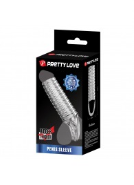 Прозрачная насадка на пенис с ребрышками и подхватом мошонки - Baile - в Балашихе купить с доставкой