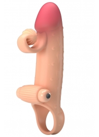 Телесная вибронасадка на пенис с подхватом мошонки - 20 см. - Baile - в Балашихе купить с доставкой