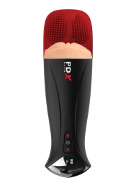 Телесный мастурбатор-вагина в черной колбе с вибрацией Fuck-O-Matic Pro XL - Pipedream - в Балашихе купить с доставкой