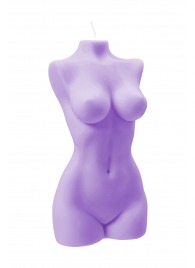 Фиолетовая интерьерная свеча в форме женского торса - 850 гр. - Pecado - купить с доставкой в Балашихе