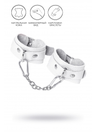 Белые узкие наручники-браслеты со скруглёнными углами - Pecado - купить с доставкой в Балашихе