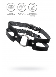 Черный кожаный чокер-ошейник из двух ремешков - Pecado - купить с доставкой в Балашихе