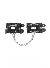 Черные кожаные наручники-браслеты из двух ремешков - Pecado - купить с доставкой в Балашихе