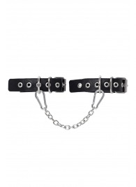 Черные оковы из одного ремешка с люверсами - Pecado - купить с доставкой в Балашихе