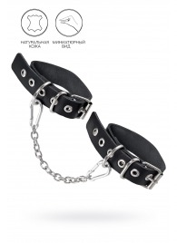 Черные оковы из одного ремешка с люверсами - Pecado - купить с доставкой в Балашихе