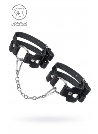 Черные кожаные оковы из двух ремешков - Pecado - купить с доставкой в Балашихе