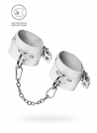 Белые мягкие кожаные оковы с люверсами - Pecado - купить с доставкой в Балашихе