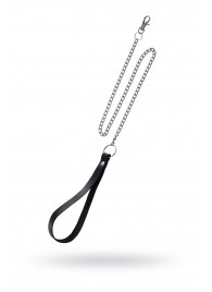 Поводок с ручкой из черной натуральной кожи и карабином для ошейника - Pecado - купить с доставкой в Балашихе