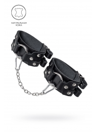 Черные кожаные оковы с двумя ремешками - Pecado - купить с доставкой в Балашихе